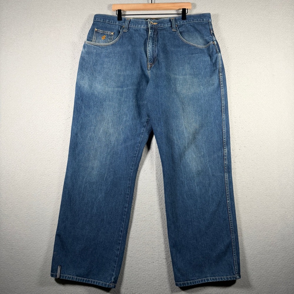 Vintage Rocawear Mens Baggy Relaxed Fit Denim Jeans Blue Y2K Streetwear 42x34
